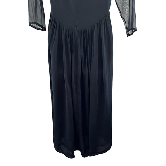 Rampage Dress Medium Black Sheer Maxi Cowl Whimsigoth Dark Romantic Y2K 90s Gown - Picture 5 of 16